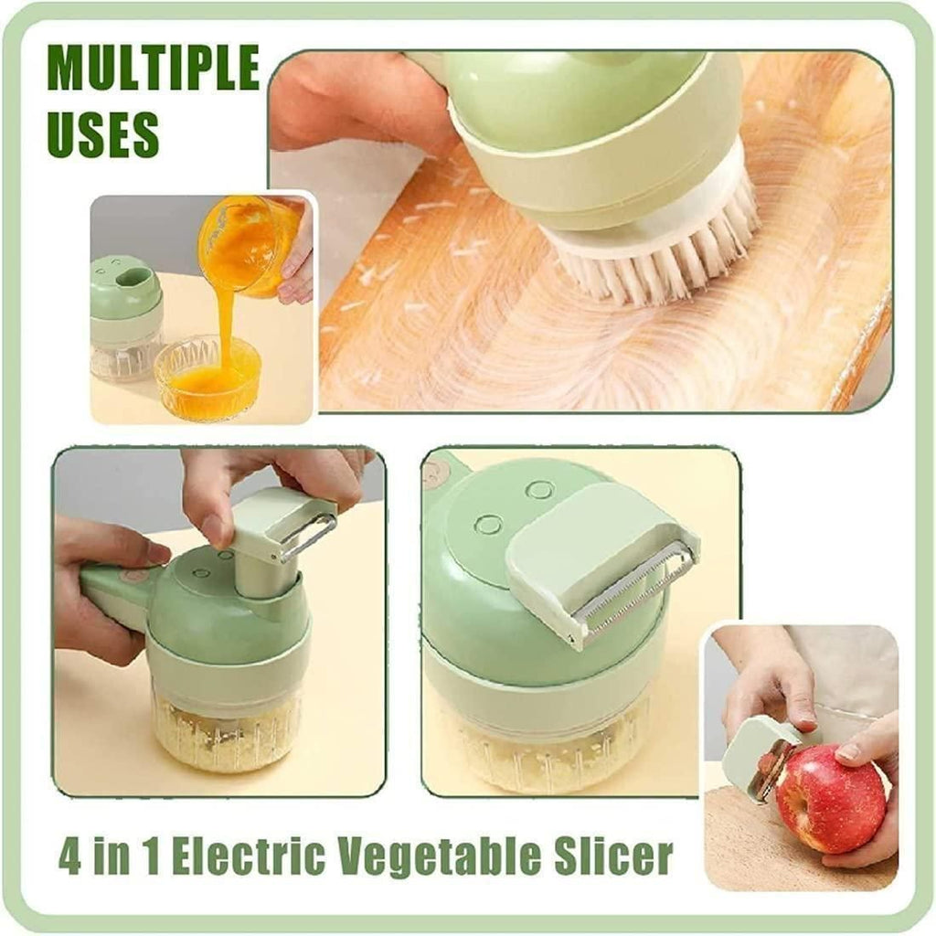4 in 1 Portable Electric Vegetable Cutter Set Wireless