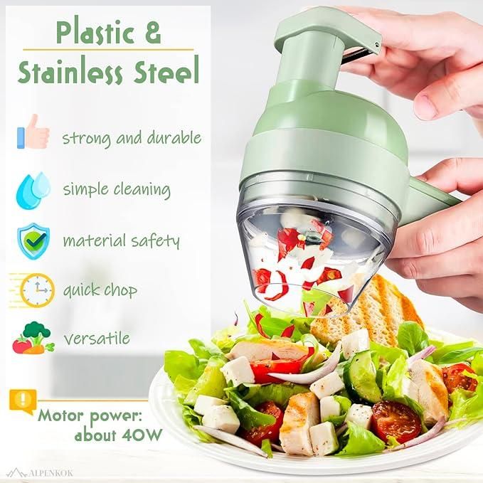 4 in 1 Portable Electric Vegetable Cutter Set Wireless
