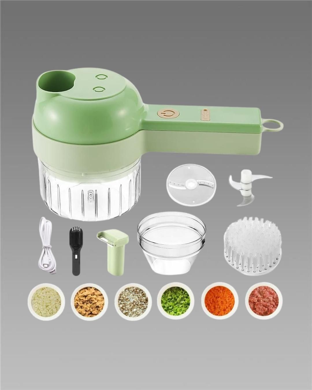 4 in 1 Portable Electric Vegetable Cutter Set Wireless